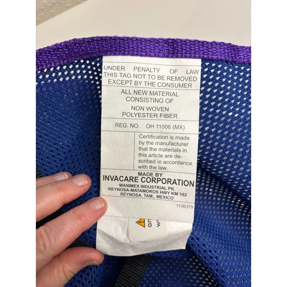 Invacare R114 Full Body Sling Commode Opening Patient Lift Medium Blue Purple